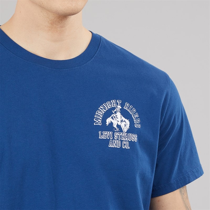 Levi's Mens Relaxed Fit T-Shirt Midnight Riders 2 Navy Poeny - Image 3