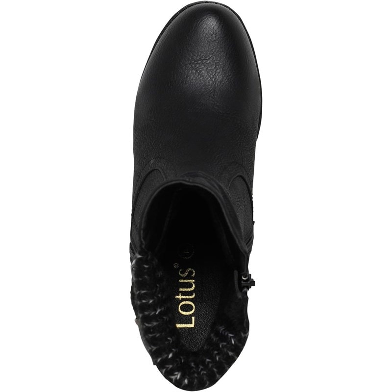 Lotus Womens Jodie Ankle Boots Black - Image 4