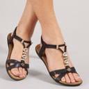 Lotus Womens Rennes Sandals Black