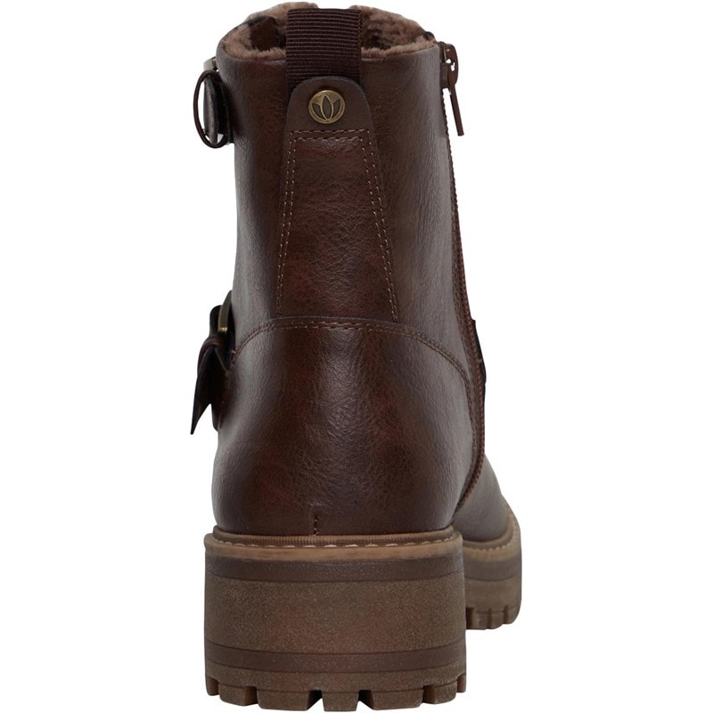 Lotus Womens Jagger Buckle Ankle Boots Brown - Image 3