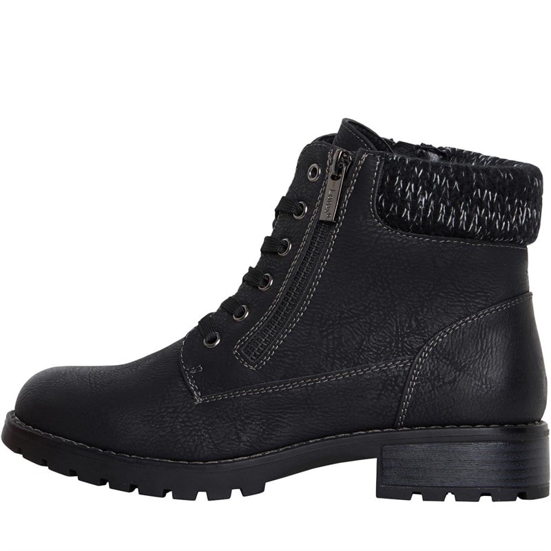 Lotus Womens Emmeline Zip Ankle Boots Black