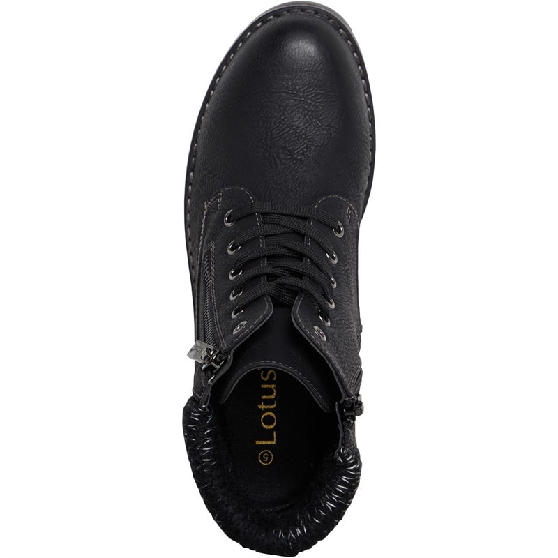 Lotus Womens Emmeline Zip Ankle Boots Black - Image 4