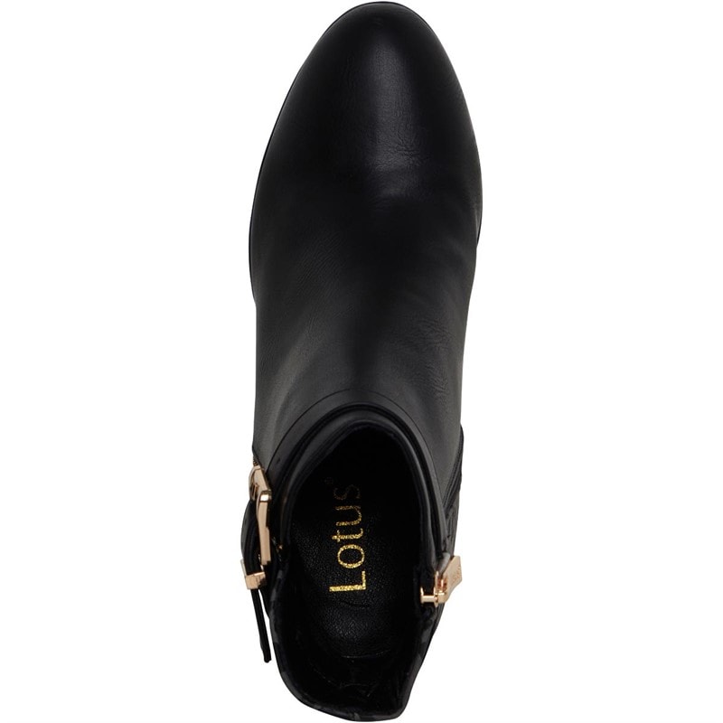 Lotus Womens Monica Heeled Ankle Boots Black - Image 4