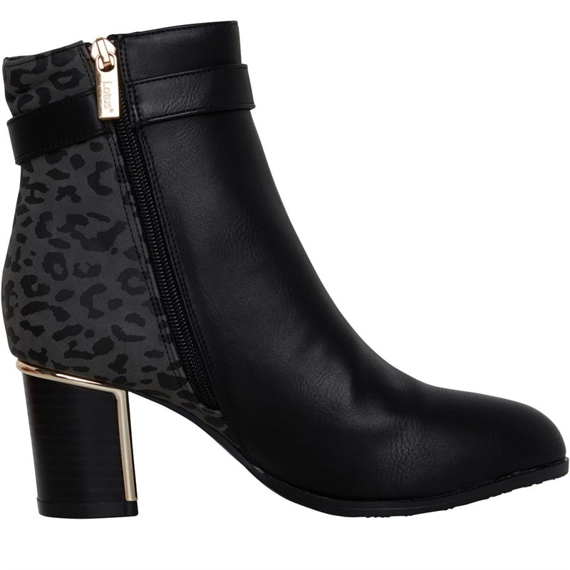 Lotus Womens Monica Heeled Ankle Boots Black - Image 5