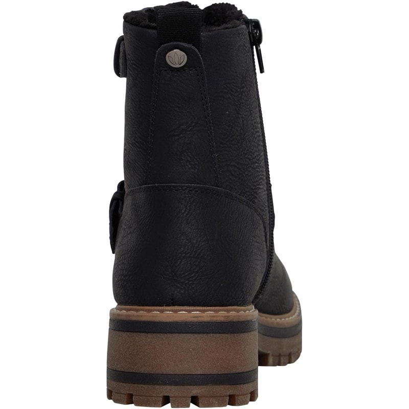 Lotus Womens Jagger Buckle Ankle Boots Black - Image 3
