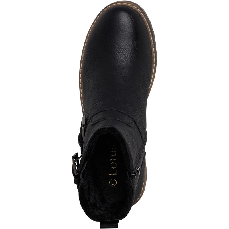 Lotus Womens Jagger Buckle Ankle Boots Black - Image 4