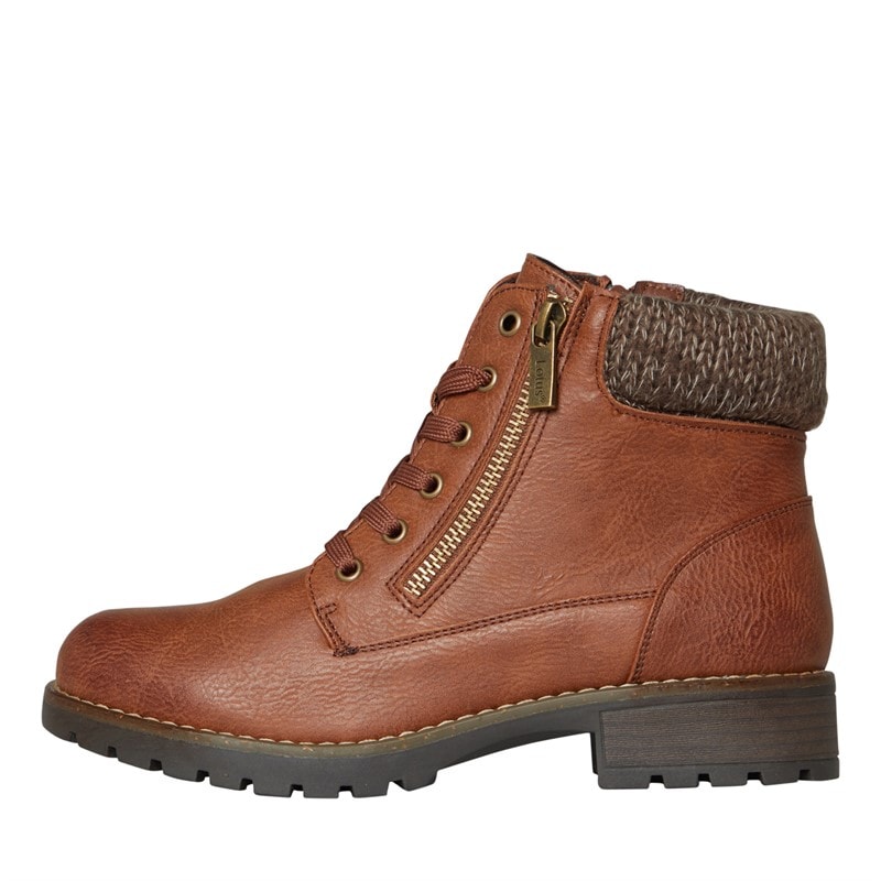 Lotus Womens Emmeline Zip Ankle Boots Tan - Image 1