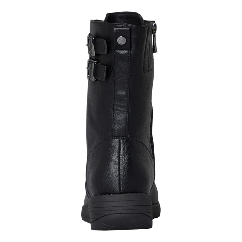 Lotus Womens Valberg Biker Wedge Boots Black - Image 3