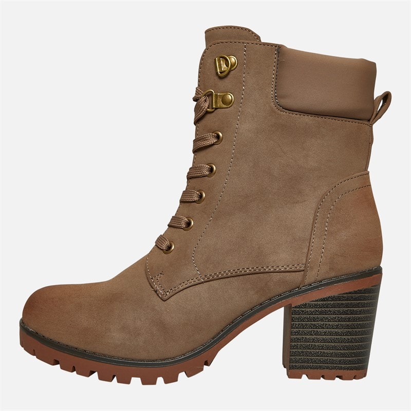Lotus Womens Gene Block Heel Lace Up Boots Taupe Nubuck - Image 2