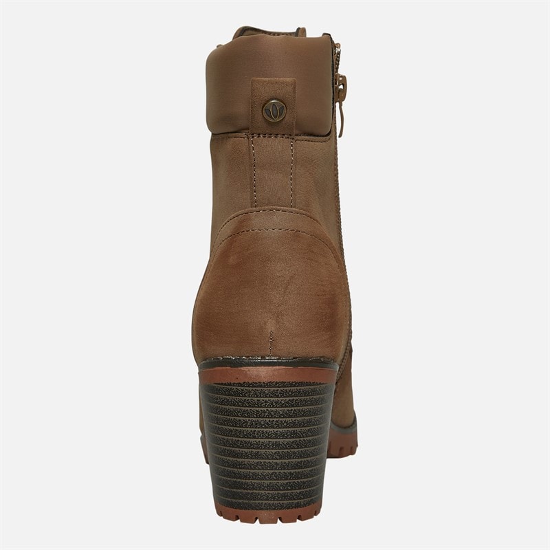 Lotus Womens Gene Block Heel Lace Up Boots Taupe Nubuck - Image 4