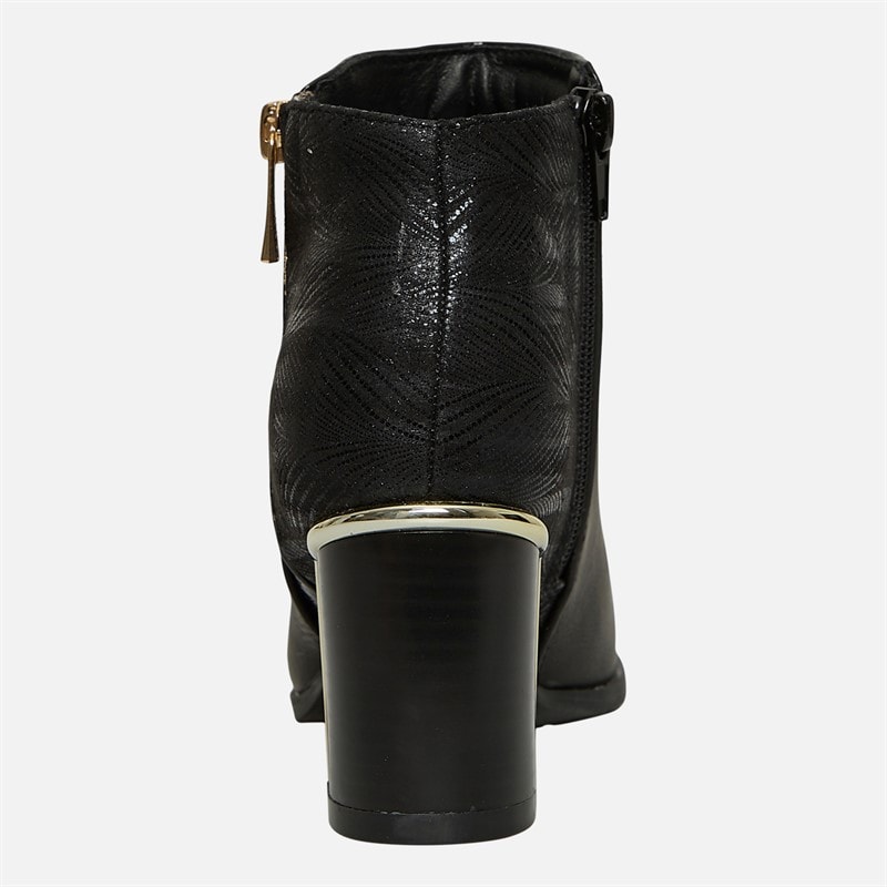 Lotus Womens Danielle Heeled Ankle Boots Black/Print - Image 4