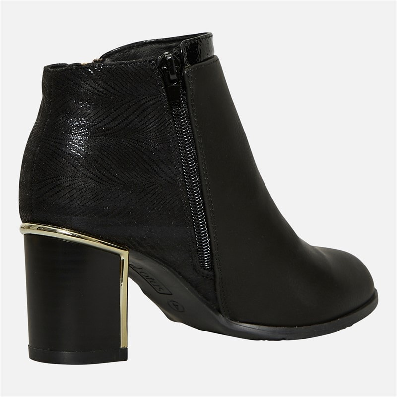 Lotus Womens Danielle Heeled Ankle Boots Black/Print - Image 5