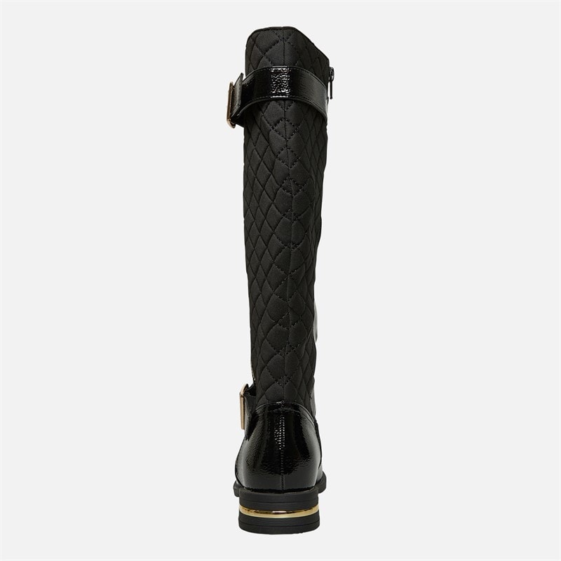 Lotus Womens Bessie Knee High Side Zip Boots Black - Image 4
