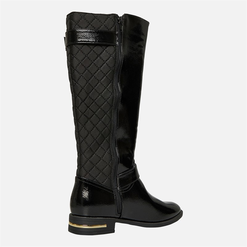 Lotus Womens Bessie Knee High Side Zip Boots Black - Image 5
