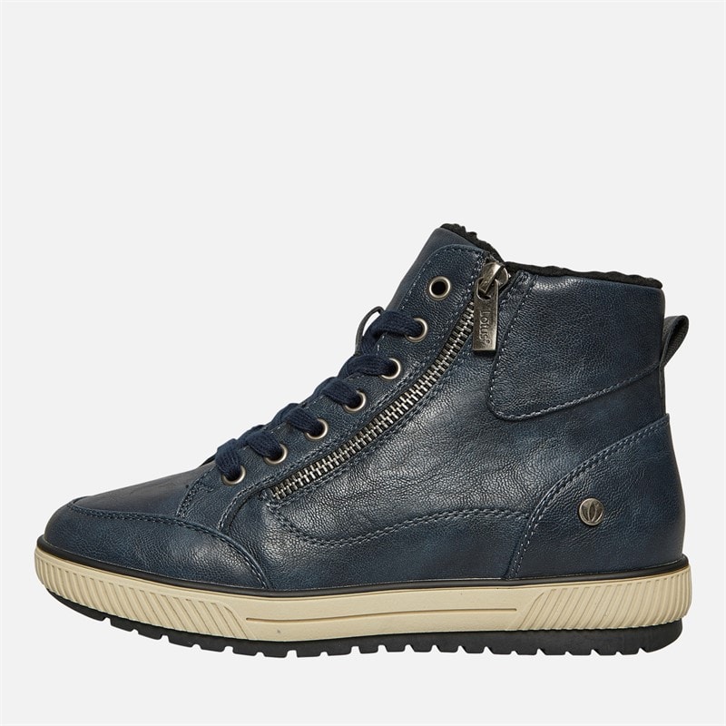 Lotus Womens Bellatrix Side Zip Hi Top Trainers Navy - Image 2