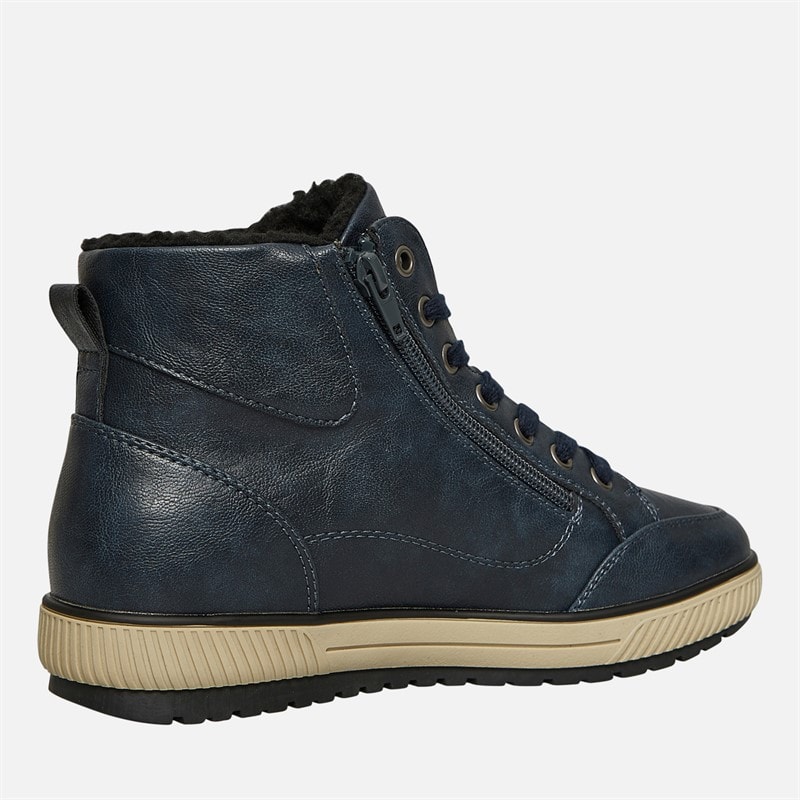 Lotus Womens Bellatrix Side Zip Hi Top Trainers Navy - Image 5
