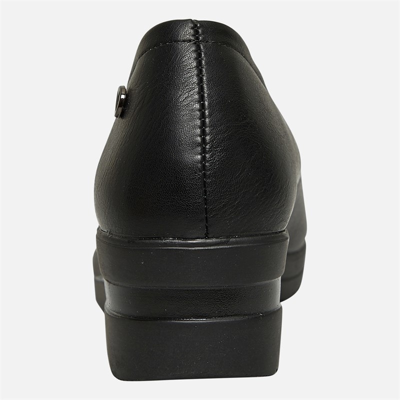Lotus Womens Soloman Wedge Loafers Black Smooth - Image 4