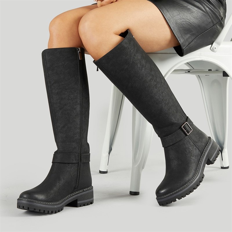 Lotus Womens Devon Knee High Boots Black