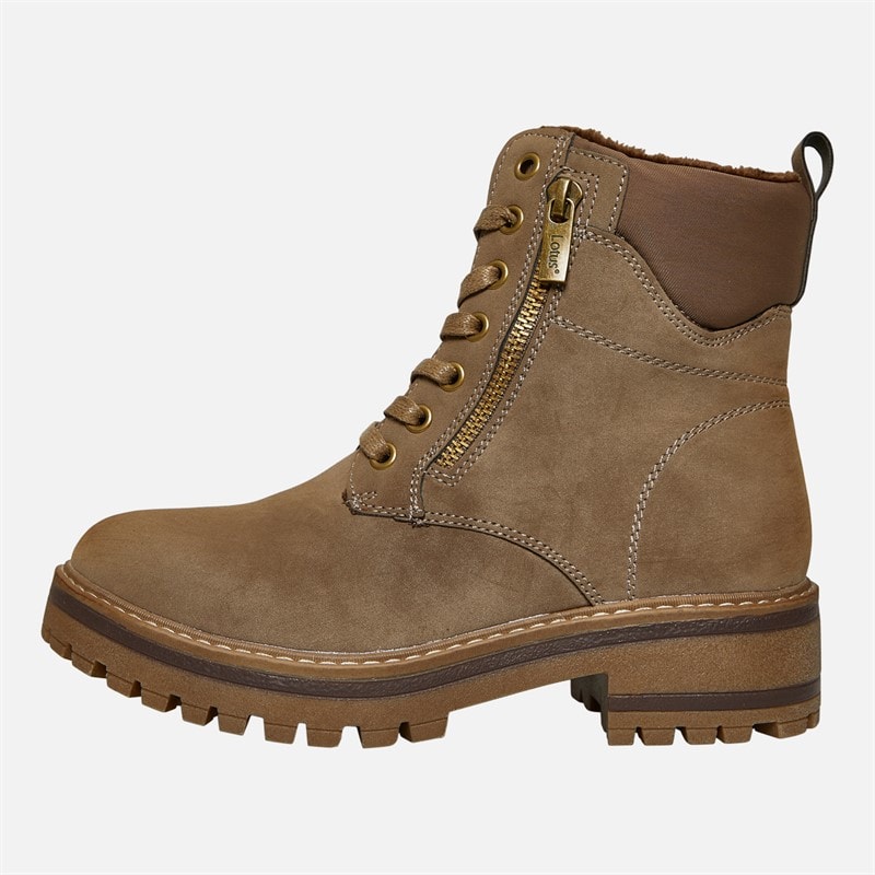 Lotus Womens Dorset Lace Up Boots Taupe Nubuck - Image 2