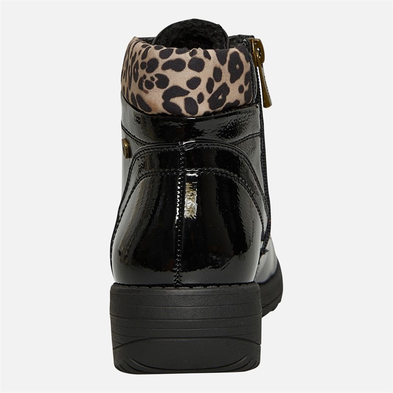 Lotus Womens Gracie Lace Up Ankle Boots Black Patent - Image 4