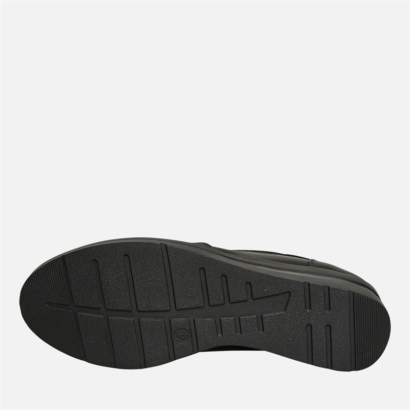 Lotus Womens Roman Wedge Loafers Black Smooth - Image 3