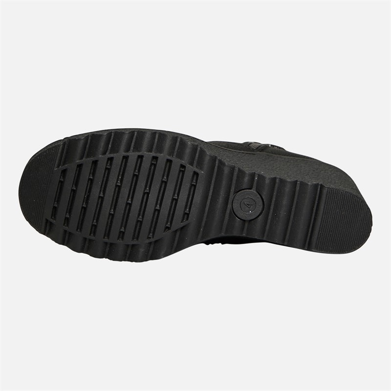 Lotus Womens Olivia Wedge Heel Buckle Boots Black - Image 3