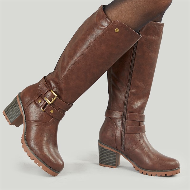 Lotus Womens Melina Knee High Boots Brown
