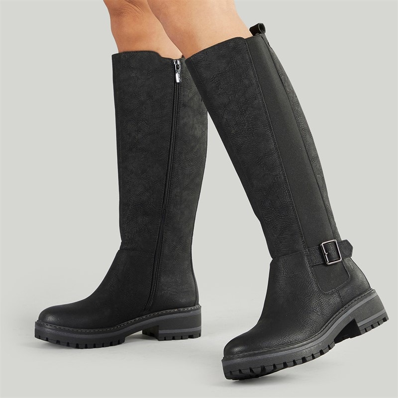 Lotus Womens Padova Knee High Boots Black - Image 1