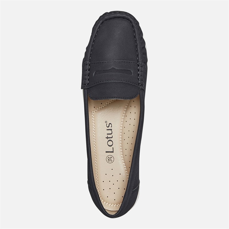 Lotus Womens Durante Loafers Black Mono - Image 4