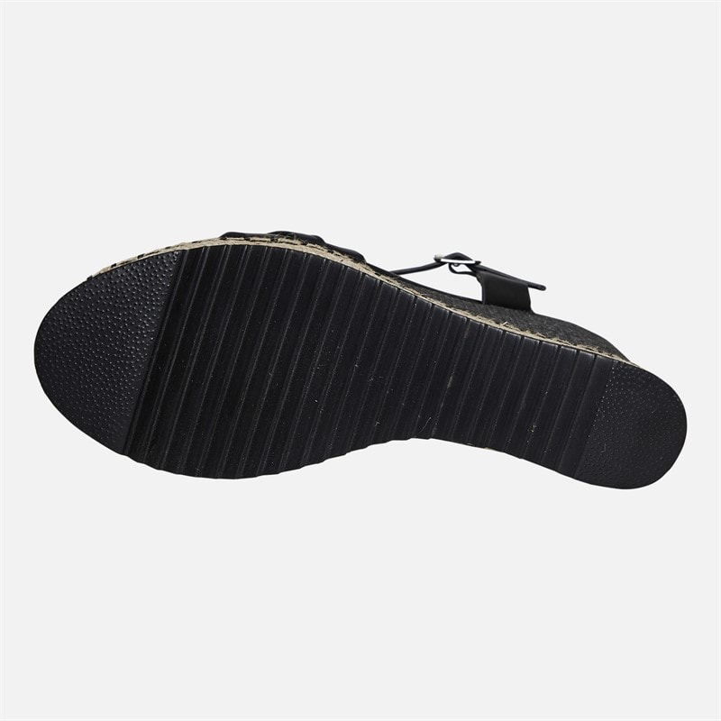 Lotus Womens Bermuda Wedge Sandals Black - Image 3