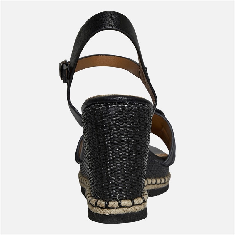 Lotus Womens Bermuda Wedge Sandals Black - Image 4