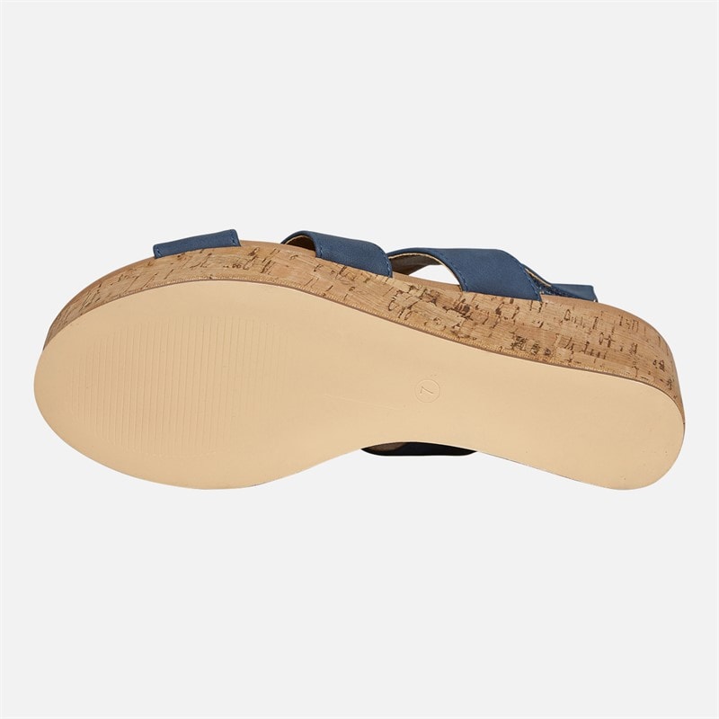 Lotus Womens Thora Wedge Sandals Navy - Image 3