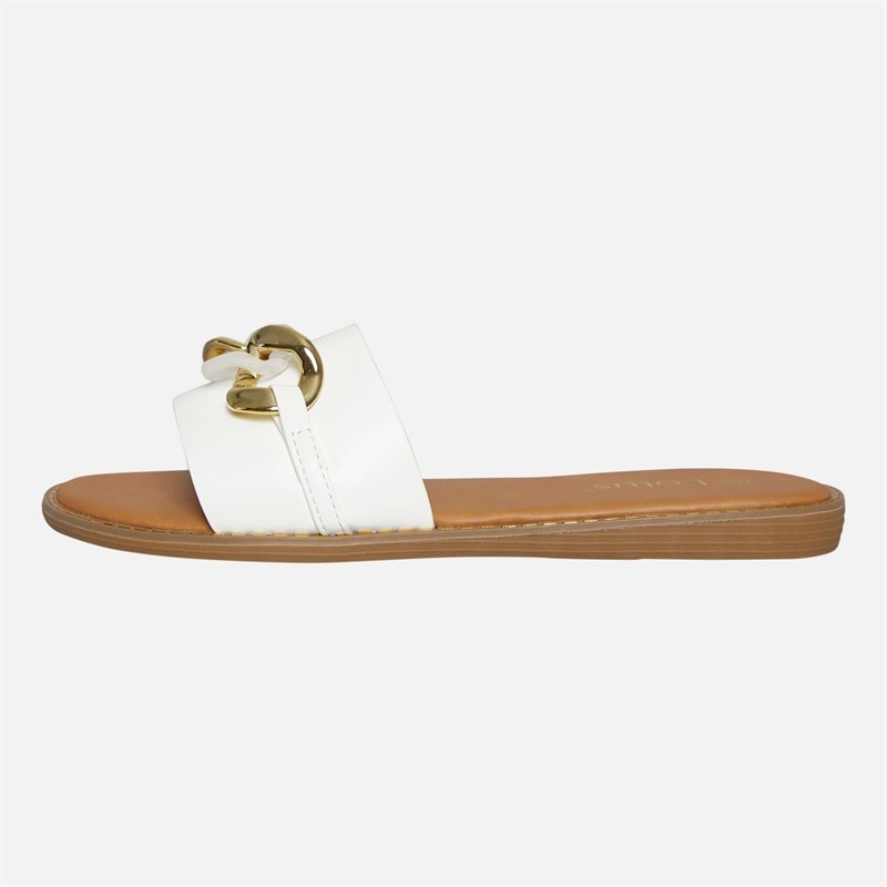Lotus Womens Cesena Sliders White - Image 2