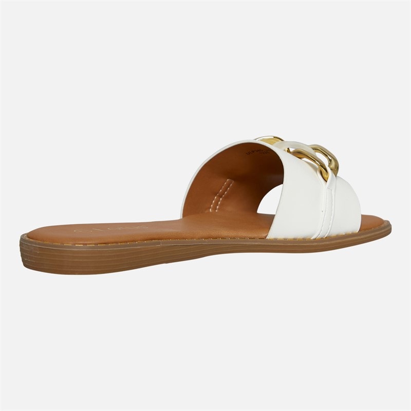 Lotus Womens Cesena Sliders White - Image 5