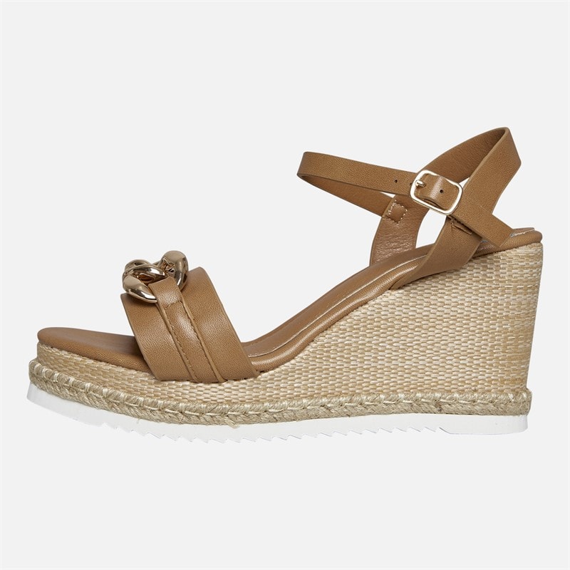 Lotus Womens Bermuda Wedge Sandals Tan - Image 2