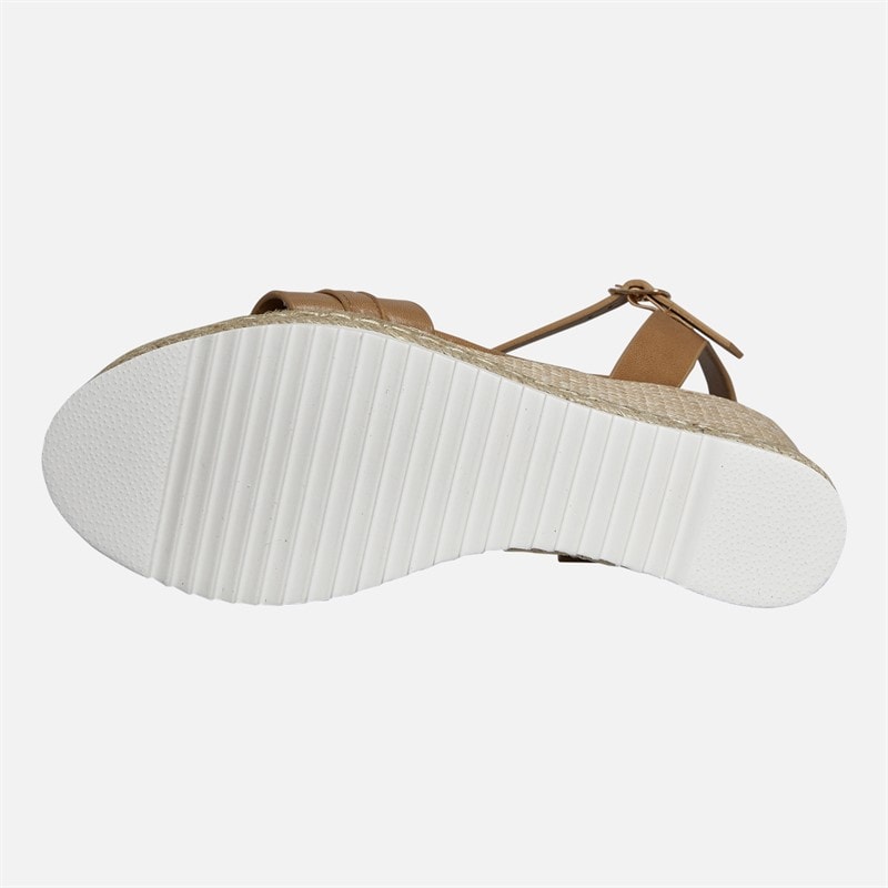 Lotus Womens Bermuda Wedge Sandals Tan - Image 3