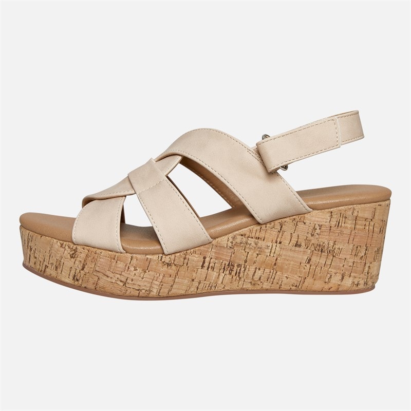 Lotus Womens Thora Wedge Sandals Natural - Image 2