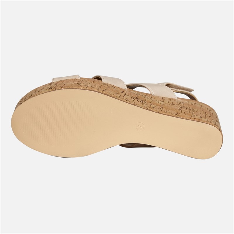 Lotus Womens Thora Wedge Sandals Natural - Image 3