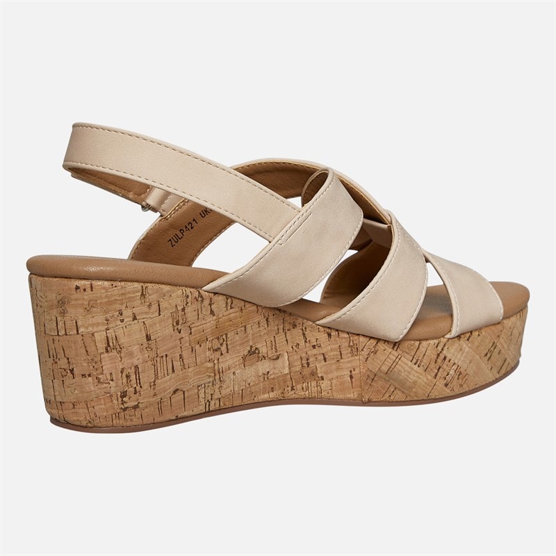 Lotus Womens Thora Wedge Sandals Natural - Image 5