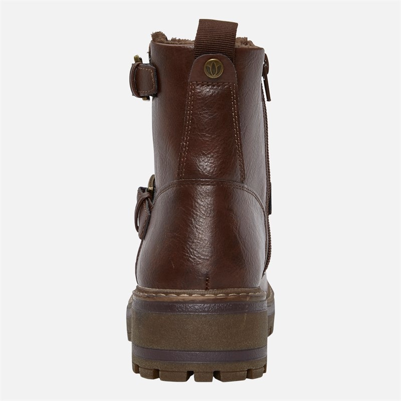 Lotus Womens Molly Buckle Boots Brown - Image 3