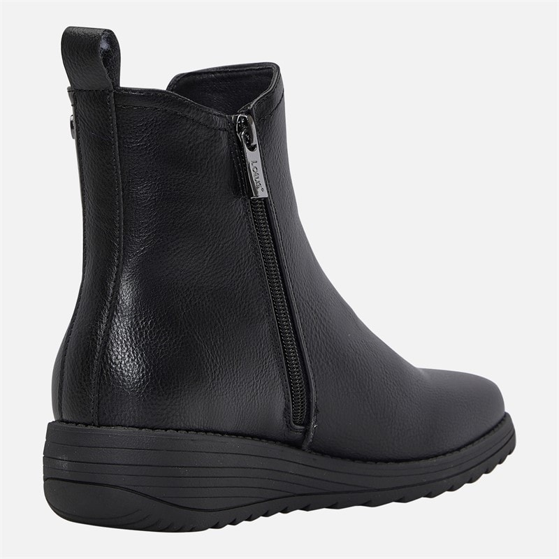 Lotus Womens Viola Wedge Heel Chelsea Boots Black Matt - Image 5