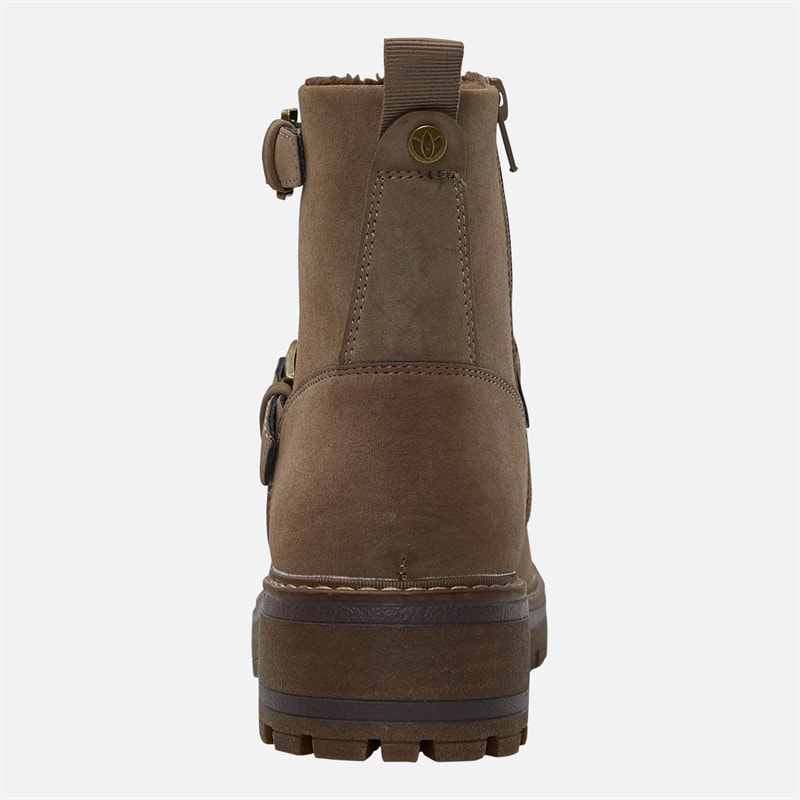 Lotus Womens Molly Buckle Boots Taupe - Image 4