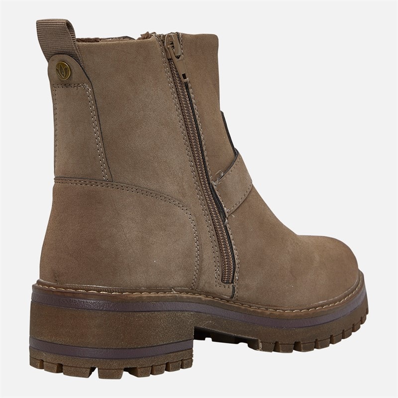 Lotus Womens Molly Buckle Boots Taupe - Image 5