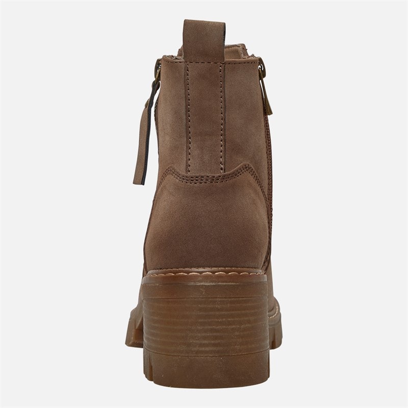 Lotus Womens Side Zip Block Heel Boots Taupe - Image 3