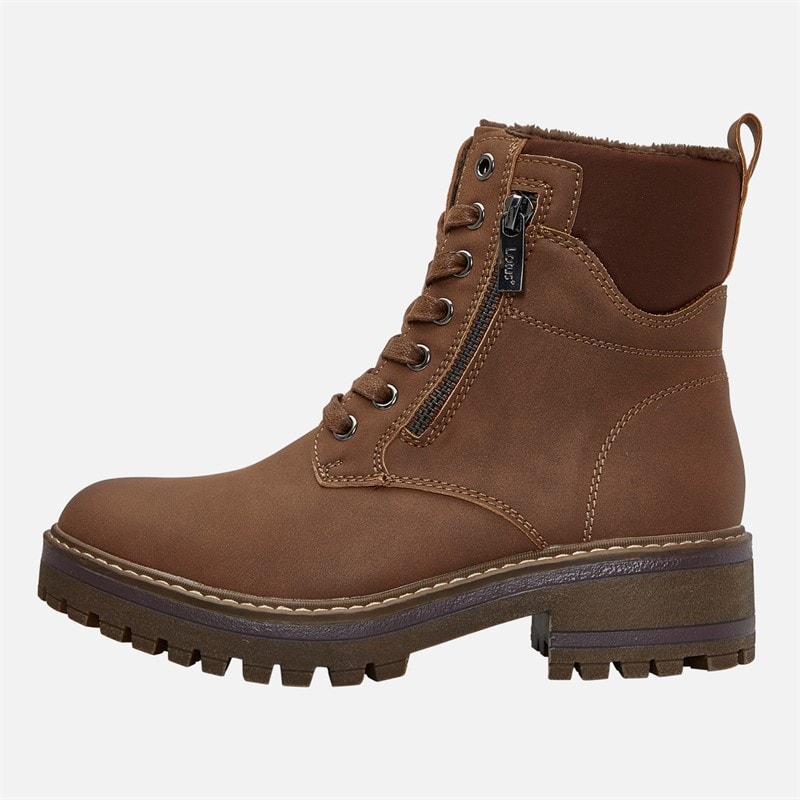 Lotus Womens Dorset Lace Up Boots Chestnut - Image 2