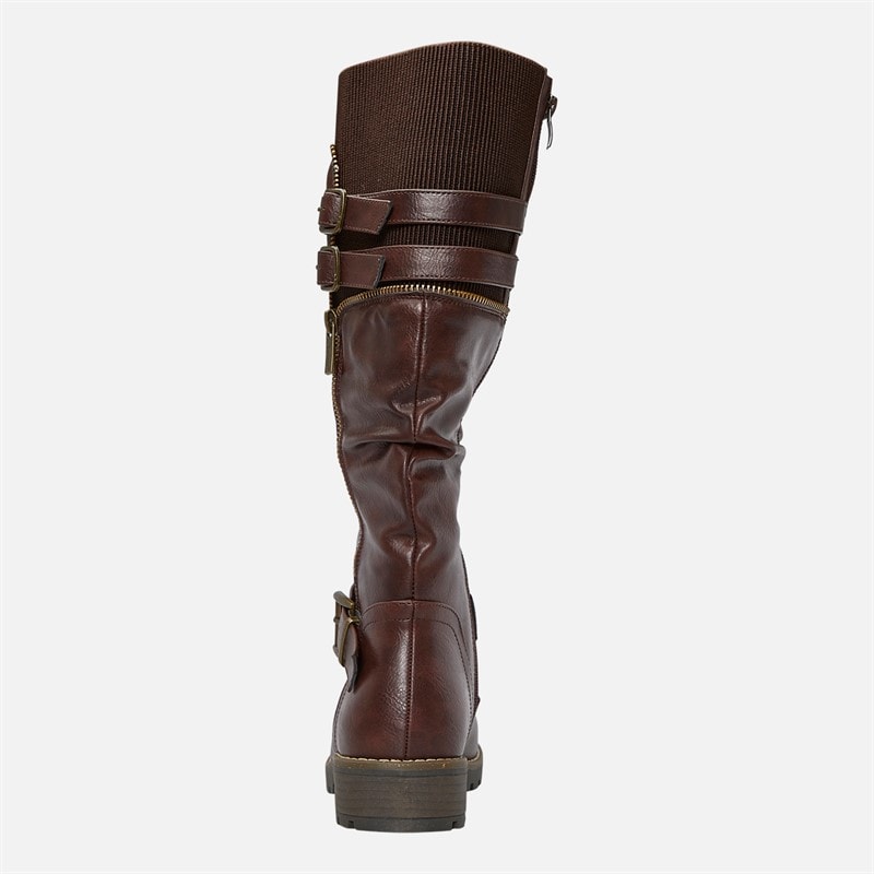 Lotus Womens Jennifer Knee High Boots Brown - Image 3