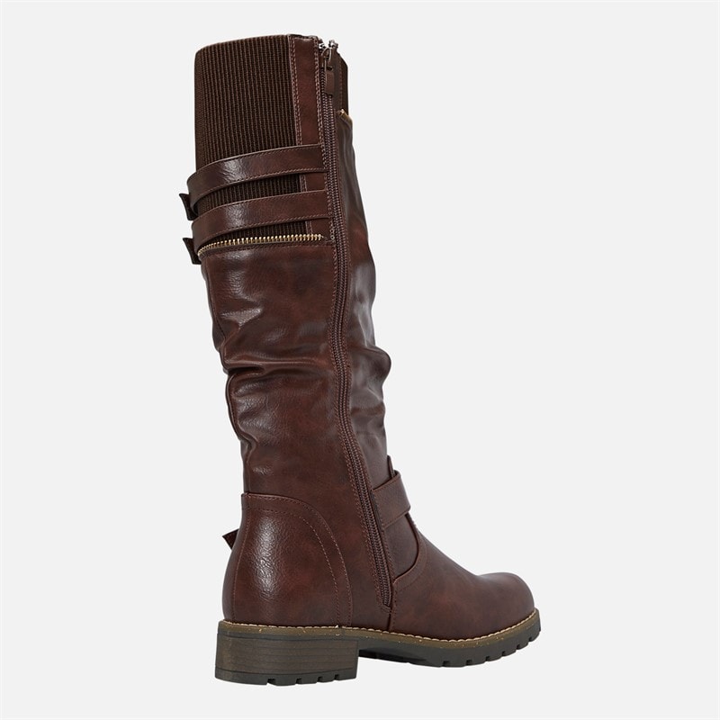 Lotus Womens Jennifer Knee High Boots Brown - Image 4