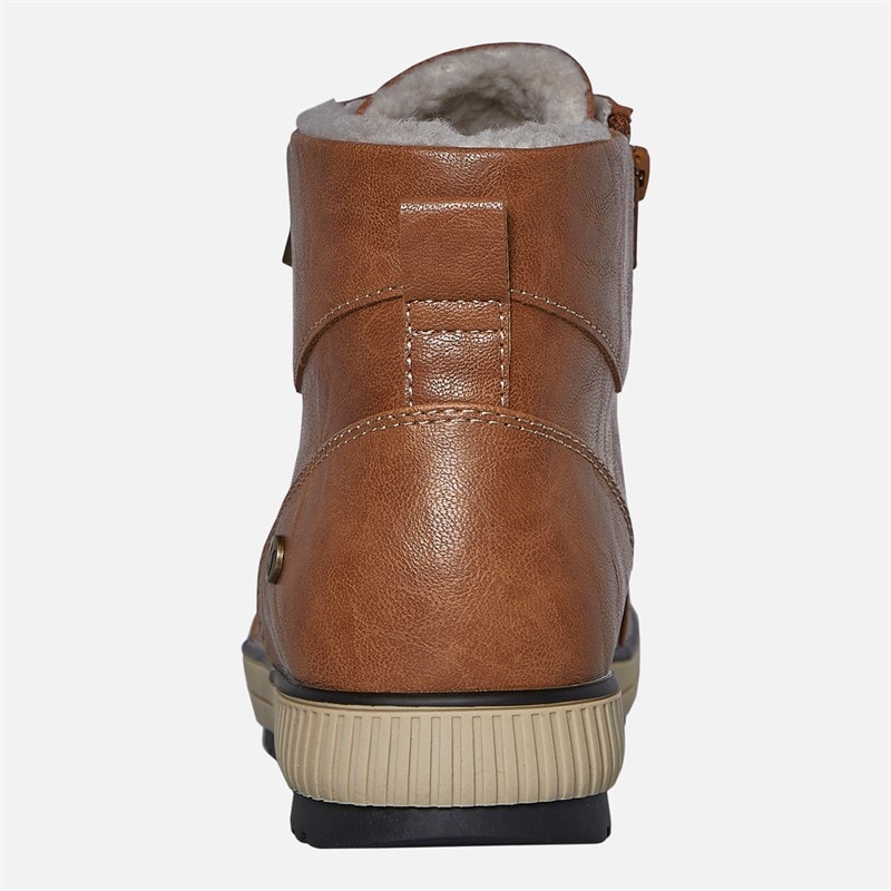 Lotus Womens Bellatrix Side Zip Hi Top Trainers Tan - Image 3