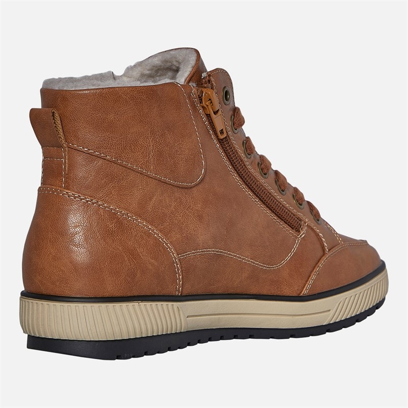 Lotus Womens Bellatrix Side Zip Hi Top Trainers Tan - Image 5