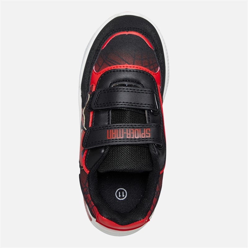 Spiderman Infant Boys Peter Light Up Trainers Black/Red - Image 4